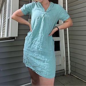 Cynthia Rowley Vintage Linen Retro Blue Dress